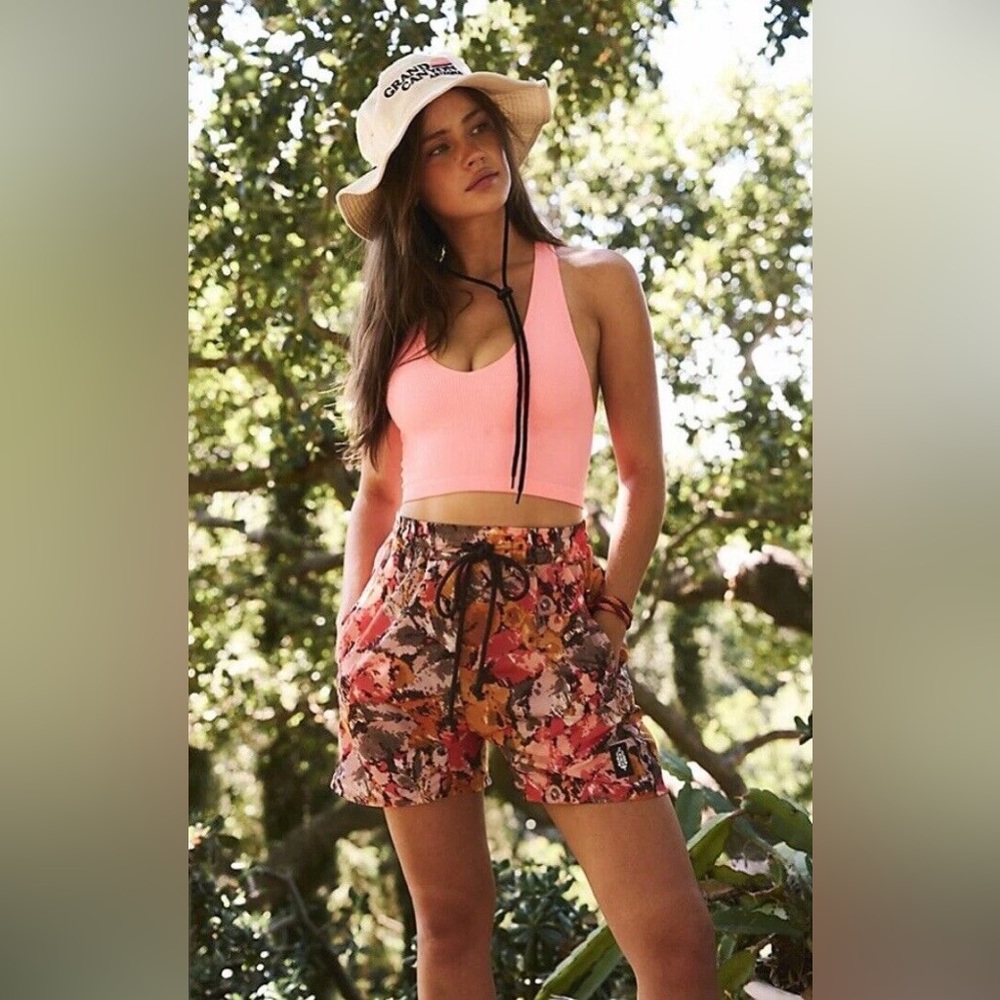 Free People Movement The Switchback Shorts Floral Wind Nylon Shorts M